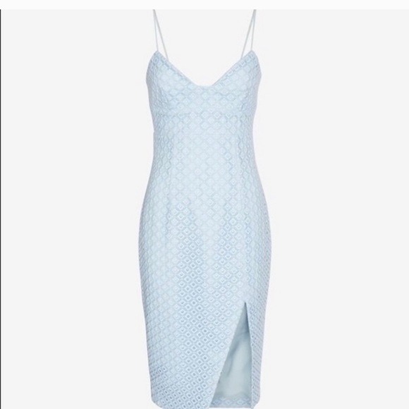 Nicholas for Intermix Geometric Lace Blue Dress - Picture 4 of 7